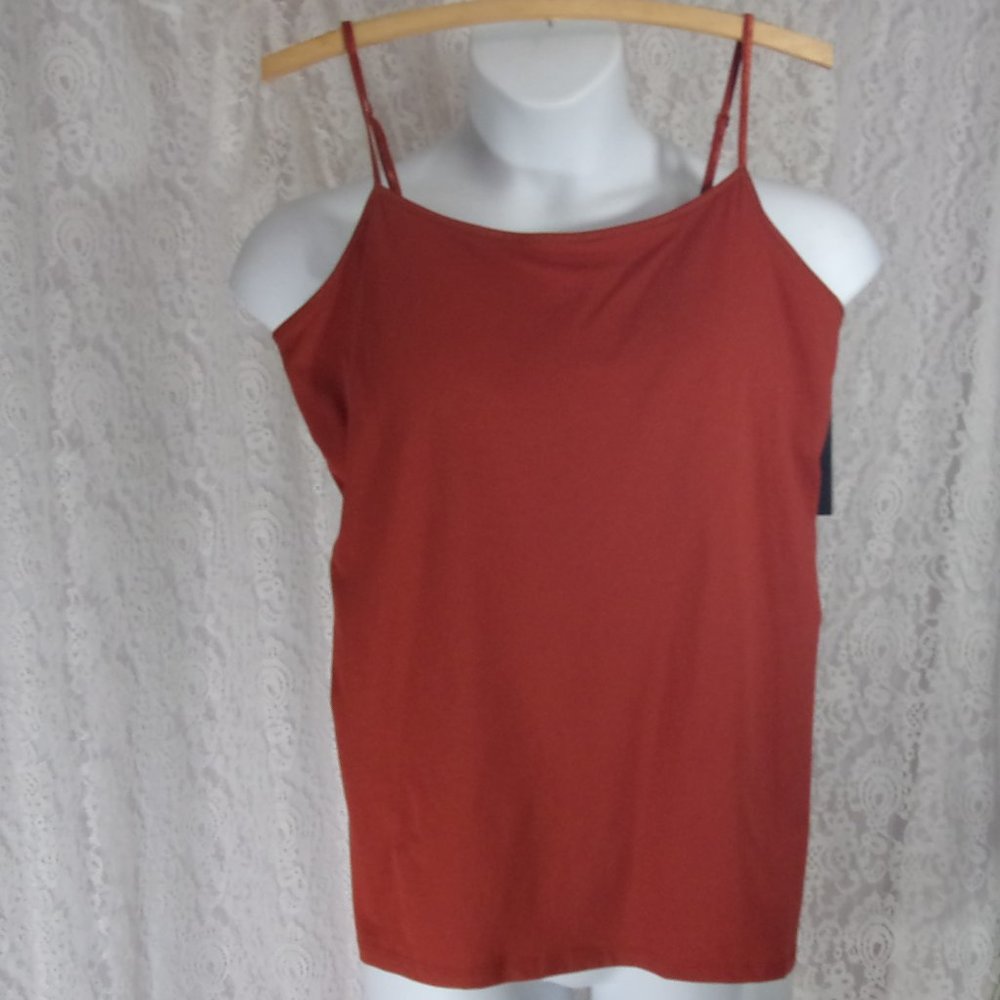 Knit Camisole Built in Bra Rust NWT